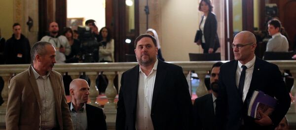 El exvicepresidente catalán Oriol Junqueras y el exconsejero Raül Romeva El exvicepresidente catalán Oriol Junqueras y el exconsejero Raül Romeva - Sputnik Mundo