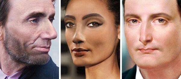 Recreación facial de Lincoln, Nefertiti y Napoleón, realizada por la artista Becca Saladin - Sputnik Mundo