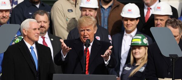 Donald Trump, presidente de EEUU en la ceremonia de la firma del acuerdo comercial (T-MEC) entre México, EEUU y Canadá en la Casa Blanca - Sputnik Mundo