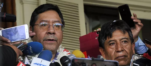 Los canditados a presidente y vicepresidente de Bolivia, Luis Arce y David Choquehuanca Los canditados a presidente y vicepresidente de Bolivia, Luis Arce y David Choquehuanca - Sputnik Mundo