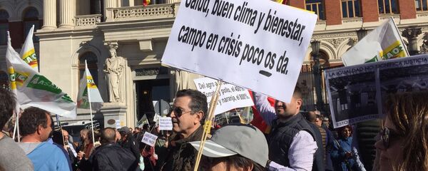 Los agricultores y ganaderos de España protagonizan una nueva jornada de protestas - Sputnik Mundo