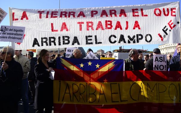 Protesta de agricultores Madrid - Sputnik Mundo