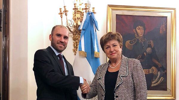 El ministro de Economía Martín Guzmán en reunión con la Directora Gerente del Fondo Monetario Internacional (FMI), Kristalina Georgieva - Sputnik Mundo