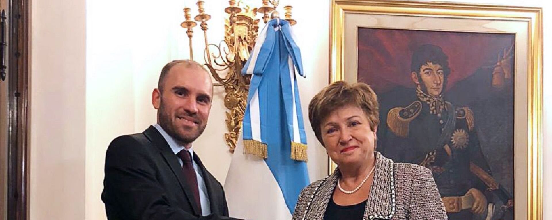 El ministro de Economía Martín Guzmán en reunión con la Directora Gerente del Fondo Monetario Internacional (FMI), Kristalina Georgieva - Sputnik Mundo, 1920, 13.10.2021