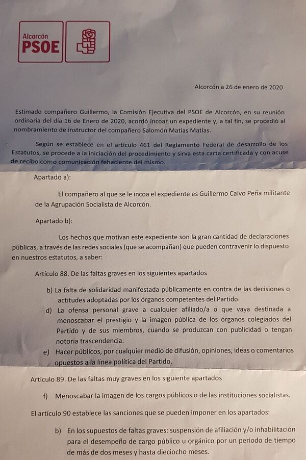 EL PSOE de Alcorcón suspende a un militante por criticar a Pedro Sánchez en Twitter - Sputnik Mundo