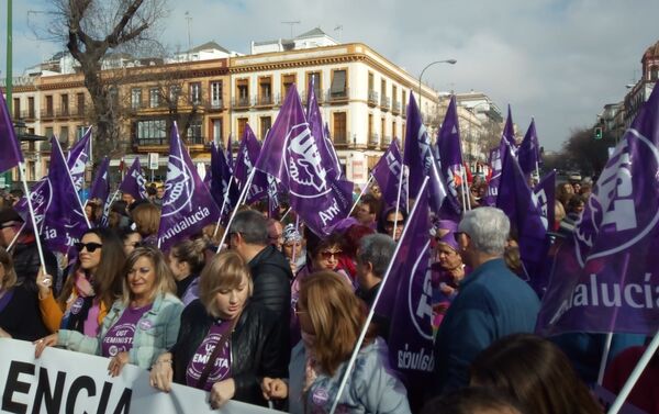 Manifestación 'Tren de la Dignidad' en Sevilla - Sputnik Mundo