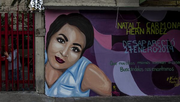 Mural de Natali Carmona Hernández, sobre la calle Cuauhtémoc en la colonia San Lorenzo Tezonco - Sputnik Mundo