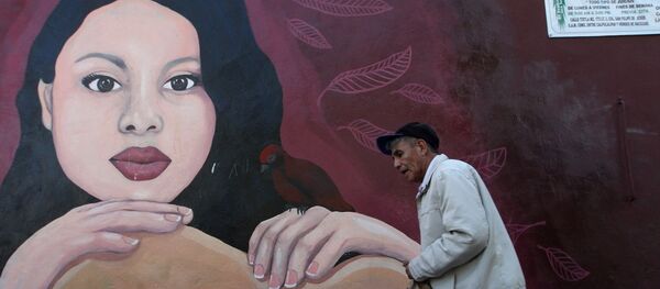Mural de Sarahí Maricarmen López Pérez, desaparecida el 27 de agosto del 2018. El memorial está ubicado en la calle Canal Camino San Juan de Aragón de la colonia Casas Alemán en la alcaldía Gustavo A. Madero. - Sputnik Mundo