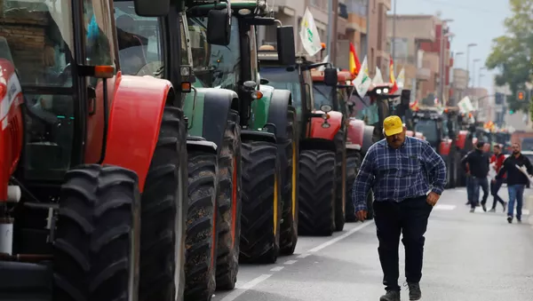 Agricultor en la huelga en Murcia