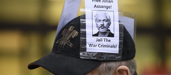 Una manifestación en apoyo a Julian Assange - Sputnik Mundo