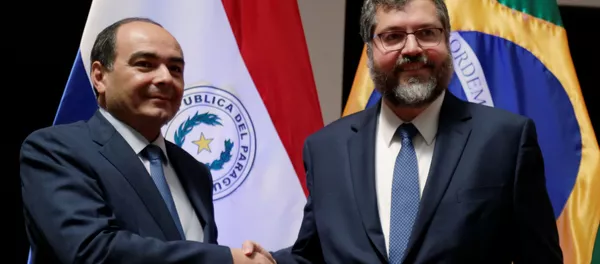 El canciller de Paraguay, Antonio Rivas, y el canciller brasileño, Ernesto Araújo El canciller de Paraguay, Antonio Rivas, y el canciller brasileño, Ernesto Araújo - Sputnik Mundo
