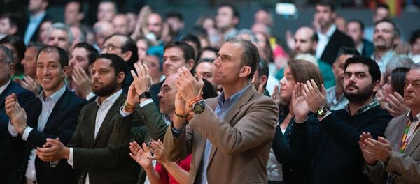 Ortega Smith en el mitin de Vistalegre el 8 de marzo en Madrid - Sputnik Mundo