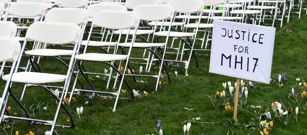 Un cartel en el que se lee 'Justicia para el MH17' - Sputnik Mundo