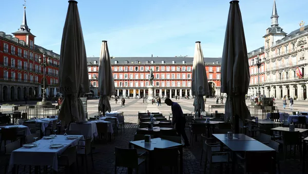 La Plaza mayor de Madrid, España