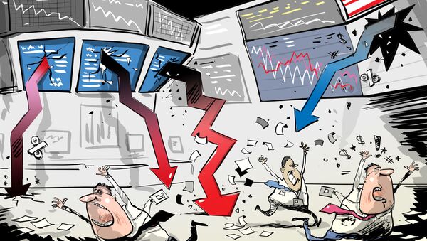 La bolsa de EEUU cierra con una caída récord desde 1987 - Sputnik Mundo