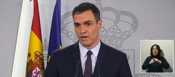 Pedro Sánchez, presidente de Gobierno de España en La Moncloa - Sputnik Mundo