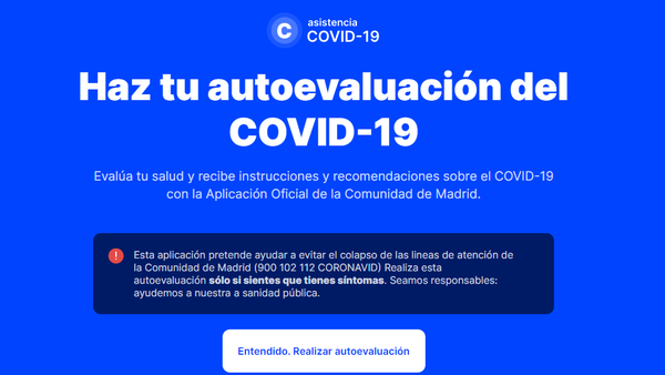 Interfaz de la aplicación coronamadrid.com - Sputnik Mundo