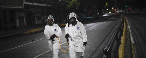 Desinfección de las calles en Caracas - Sputnik Mundo