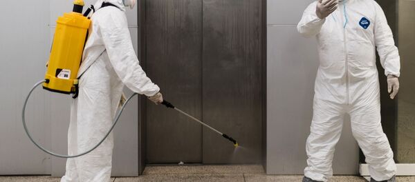 Operativo de desinfección en un hospital de Caracas, Venezuela Operativo de desinfección en un hospital de Caracas, Venezuela - Sputnik Mundo