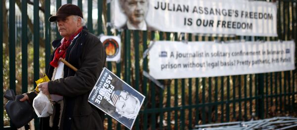 Uno de los seguidores de Assange - Sputnik Mundo