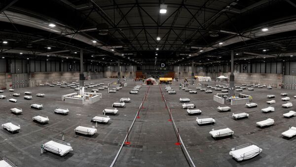 El hospital de campaña desplegado en el recinto ferial de Madrid (IFEMA) - Sputnik Mundo