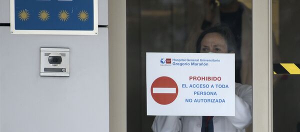 Una médico en el Gran hotel Colón en Madrid, el primer hotel transformado en hospital durante el estado de alarma - Sputnik Mundo