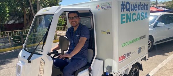 Vacunatorio eléctrico en la comuna de Recoleta, Santiago de Chile - Sputnik Mundo