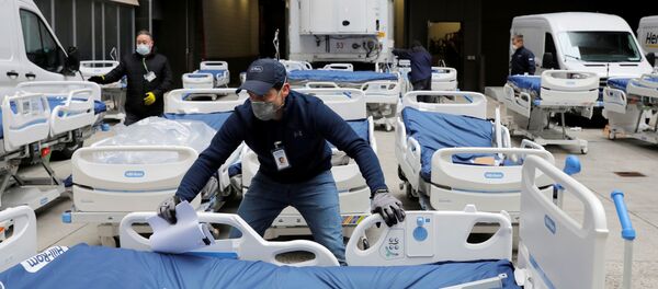 Camas hospitalarias en el The Mount Sinai Hospital de Nueva York - Sputnik Mundo