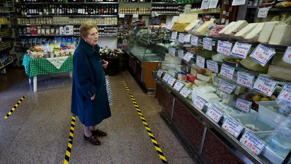 Una tienda en Italia, azotada por el coronavirus