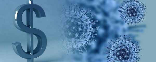 El símbolo del dólar y el coronavirus - Sputnik Mundo