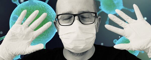 Un hombre con mascarilla durante el brote del coronavirus (imagen referencial) - Sputnik Mundo