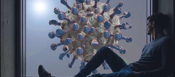 Un hombre y el coronavirus - Sputnik Mundo