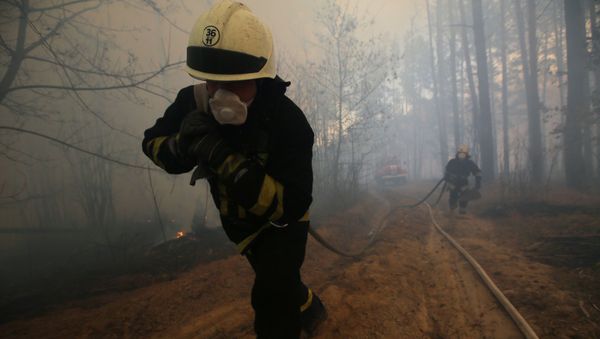 Incendio en la zona de exclusión de la central nuclear de Chernóbil Incendio en la zona de exclusión de la central nuclear de Chernóbil - Sputnik Mundo