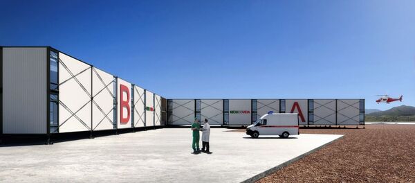 El proyecto MEXICOVIDA de hospitales modulares que fue creado con el objeto de utilizarlos como centros de aislamiento en México para las personas con COVID-19 - Sputnik Mundo