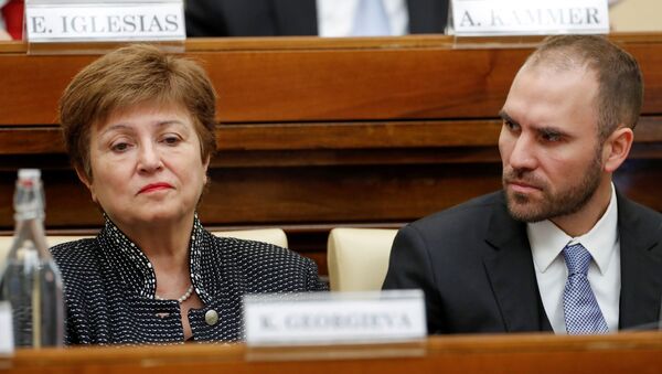 Directora del FMI, Kristalina Georgieva, y ministro de Economía argentino, Martín Guzmán - Sputnik Mundo