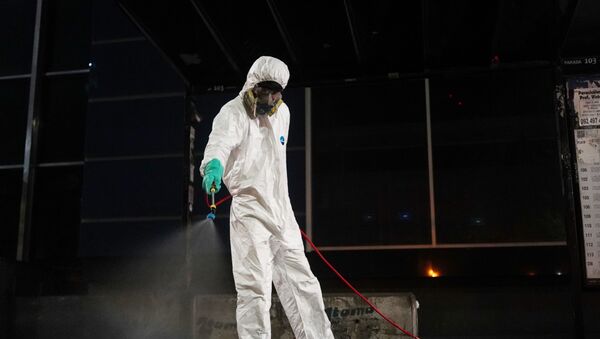 Desinfección de las calles de Montevideo, Uruguay - Sputnik Mundo