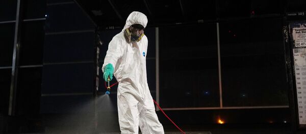 Desinfección de las calles de Montevideo, Uruguay - Sputnik Mundo