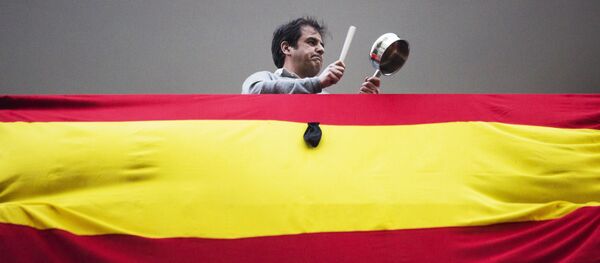 Las protestas en Madrid, España - Sputnik Mundo