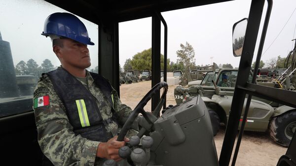 Inicio de los trabajos de construcción del aeropuerto General Felipe Ángeles en la base militar aérea Santa Lucía - Sputnik Mundo