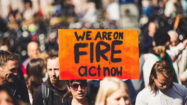 Cartel de manifestación por cambio climático - Sputnik Mundo