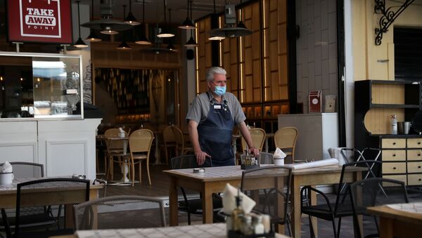 Una cafetería en Atenas Una cafetería en Atenas - Sputnik Mundo