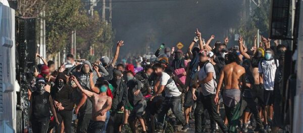 Manifestaciones de protesta en El Bosque, Santiago - Sputnik Mundo