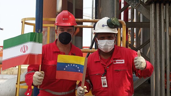 Bienvenida al barco petrolero iraní Fortune en la refinería El Palito, en Venezuela - Sputnik Mundo