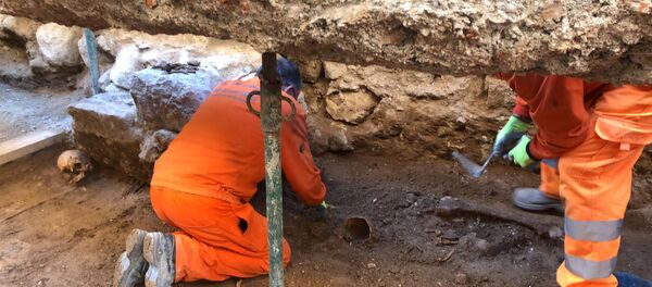 Pared de la Capilla de las Maravillas en la excavación arqueológica de Valladolid (España) - Sputnik Mundo