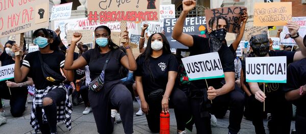 La protesta en Madrid La protesta en Madrid - Sputnik Mundo