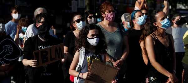 Los protestantes en Nueva York - Sputnik Mundo