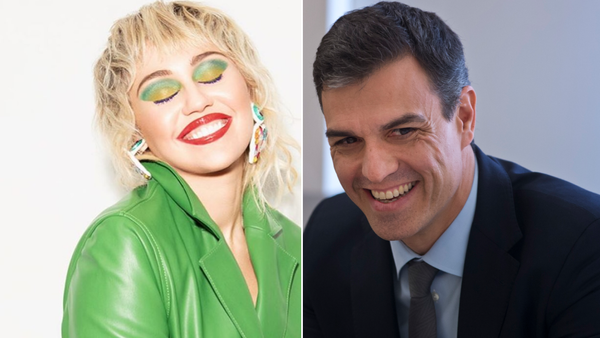 Miley Cyrus y Pedro Sánchez - Sputnik Mundo