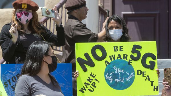 Una protesta contra 5G (archivo) Una protesta contra 5G (archivo) - Sputnik Mundo