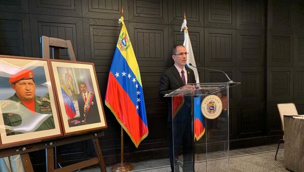 Jorge Arreaza, canciller venezolano, en una rueda de prensa en Moscú - Sputnik Mundo