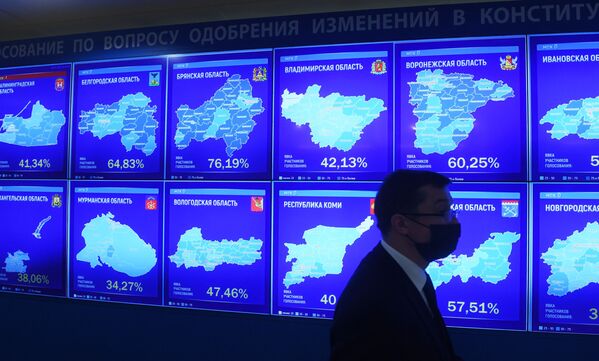 Информационное табло ЦИК России   - Sputnik Mundo